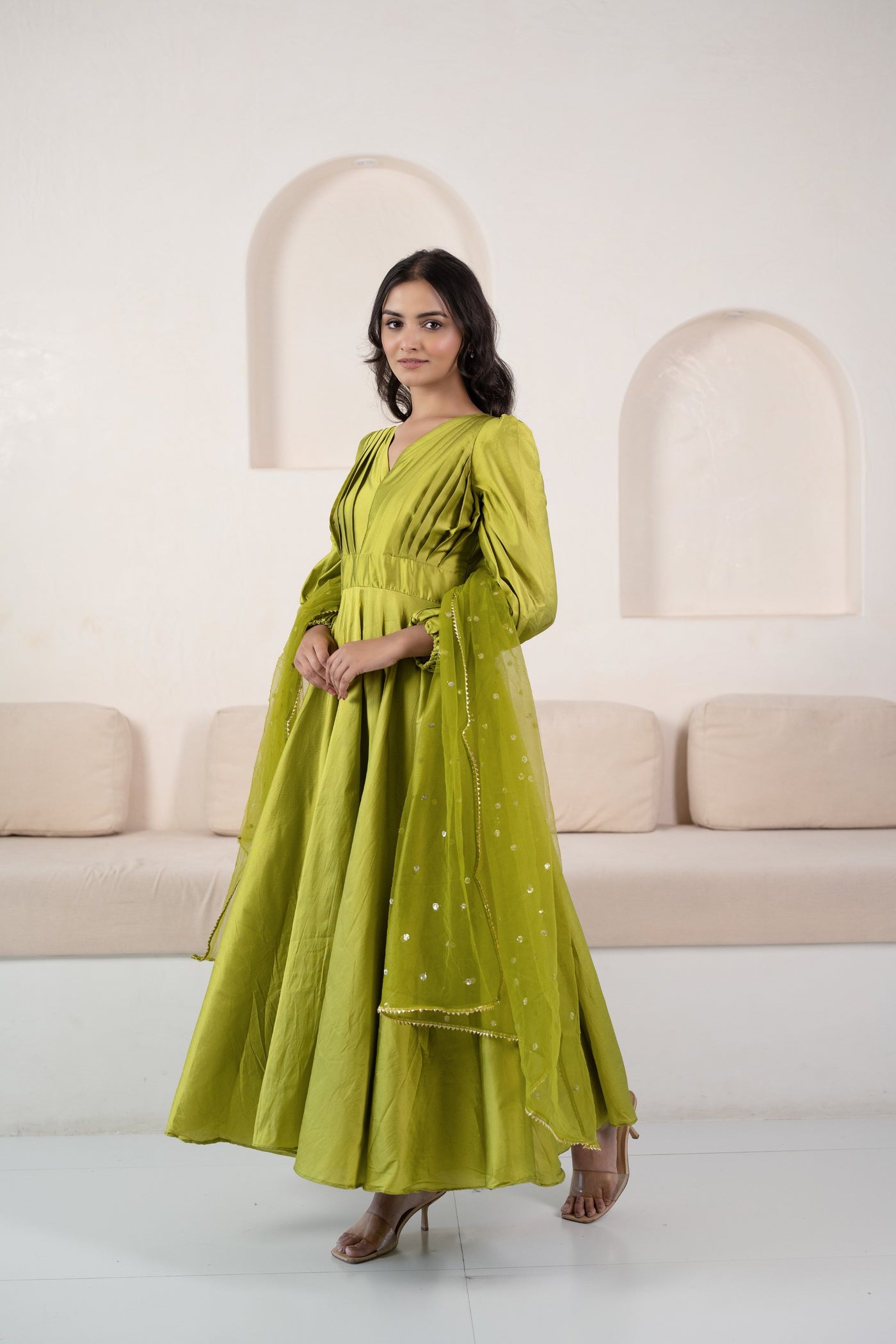 Green Gown Dress for Women by Saras The Label- (1pc dress)