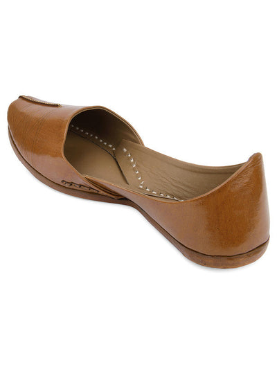 Men's Indian Ethnic Handrafted Brown Premium Leather Footwear - Saras The Label