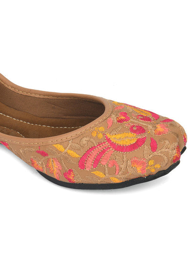 Women's Brownie Florals Indian Ethnic Comfort Footwear - Saras The Label