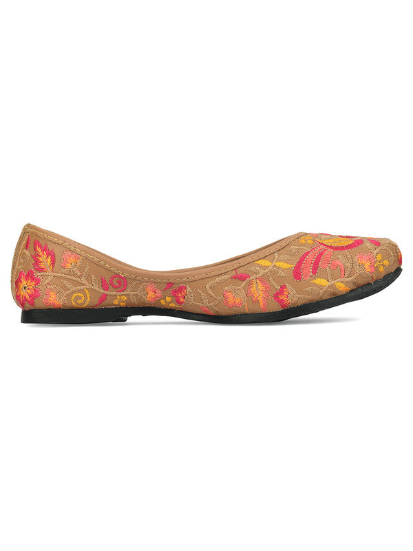 Women's Brownie Florals Indian Ethnic Comfort Footwear - Saras The Label