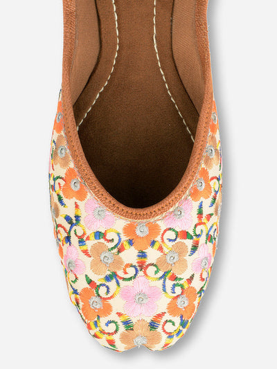 Women's Multi Florals Indian Ethnic Comfort Footwear - Saras The Label
