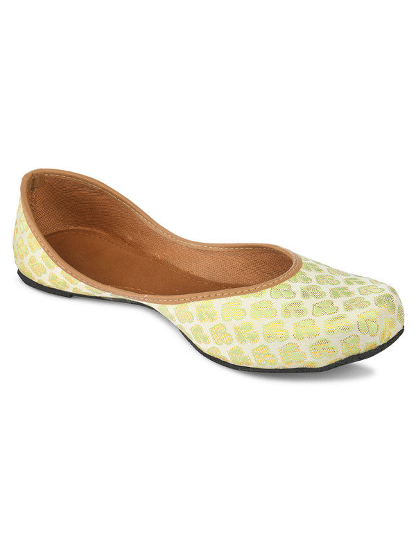 Women's Sea Green Embroidered Womens Indian Ethnic Comfort Footwear - Saras The Label