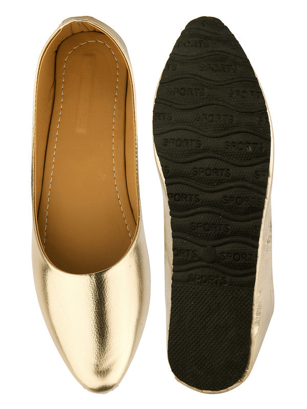 Women's Golden Indian Handcrafted Ethnic Comfort Footwear - Saras The Label