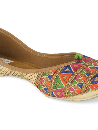 Women's Multi Chevron Womens Indian Ethnic Comfort Footwear - Saras The Label