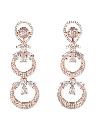 Women's Silver Plated Glittering Crystal Ad Stone Studs Earrings (E3071Zg) - I Jewels